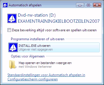 Installatie van cd-rom Examentraining voor Windows Vista en hoger
